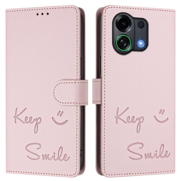 For OPPO K13 Turbo 5G Smile Embossing RFID Leather Phone Case