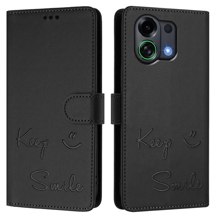 For OPPO K13 Turbo 5G Smile Embossing RFID Leather Phone Case