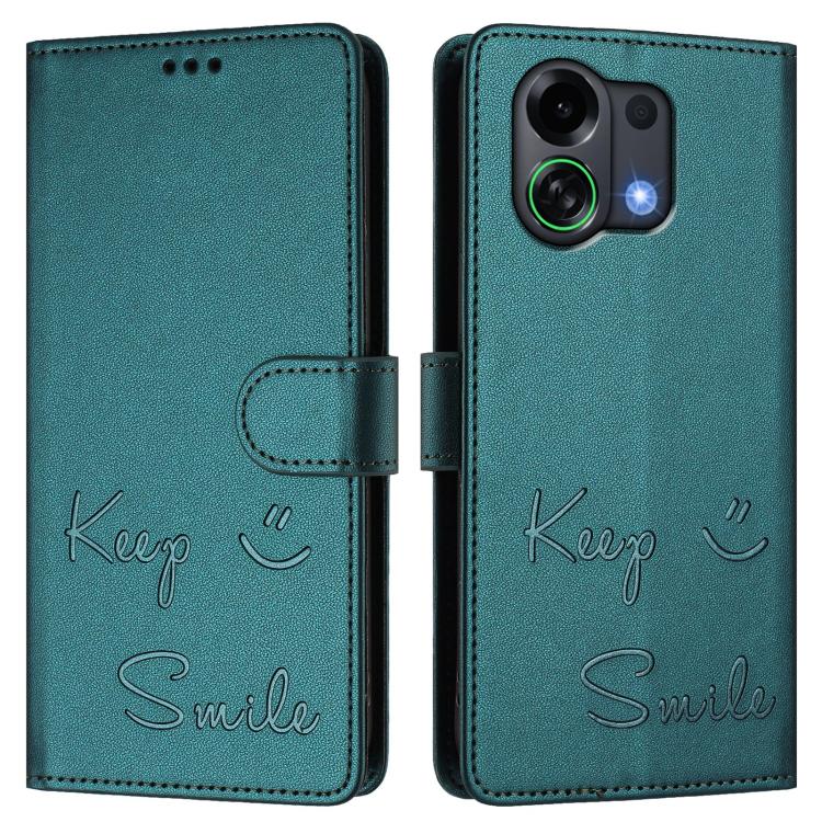 For OPPO K13 Turbo 5G Smile Embossing RFID Leather Phone Case