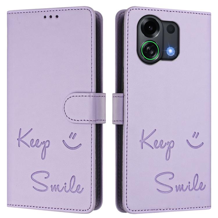 For OPPO K13 Turbo 5G Smile Embossing RFID Leather Phone Case