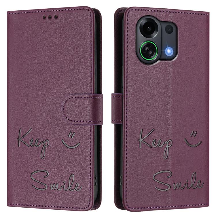 For OPPO K13 Turbo 5G Smile Embossing RFID Leather Phone Case