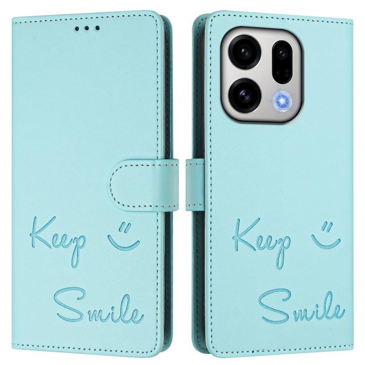 For OPPO Find X9 Smile Embossing RFID Leather Phone Case