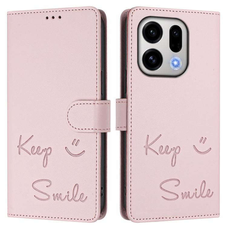 For OPPO Find X9 Smile Embossing RFID Leather Phone Case