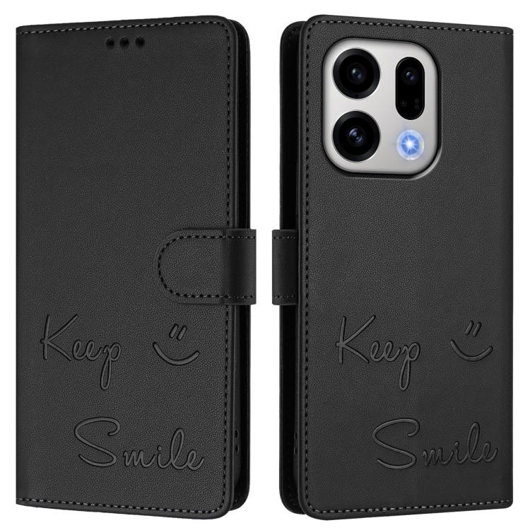 For OPPO Find X9 Smile Embossing RFID Leather Phone Case