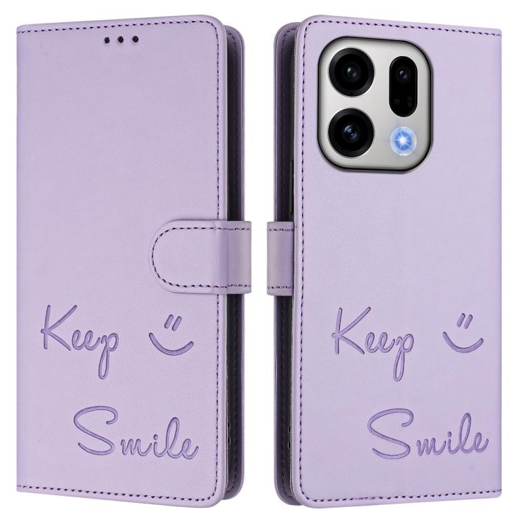 For OPPO Find X9 Smile Embossing RFID Leather Phone Case
