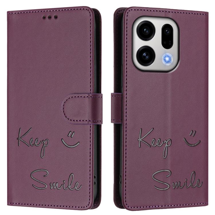 For OPPO Find X9 Smile Embossing RFID Leather Phone Case
