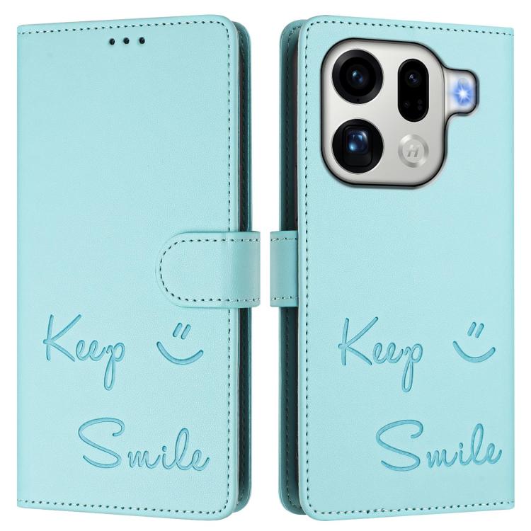 For OPPO Find X9 Pro Smile Embossing RFID Leather Phone Case