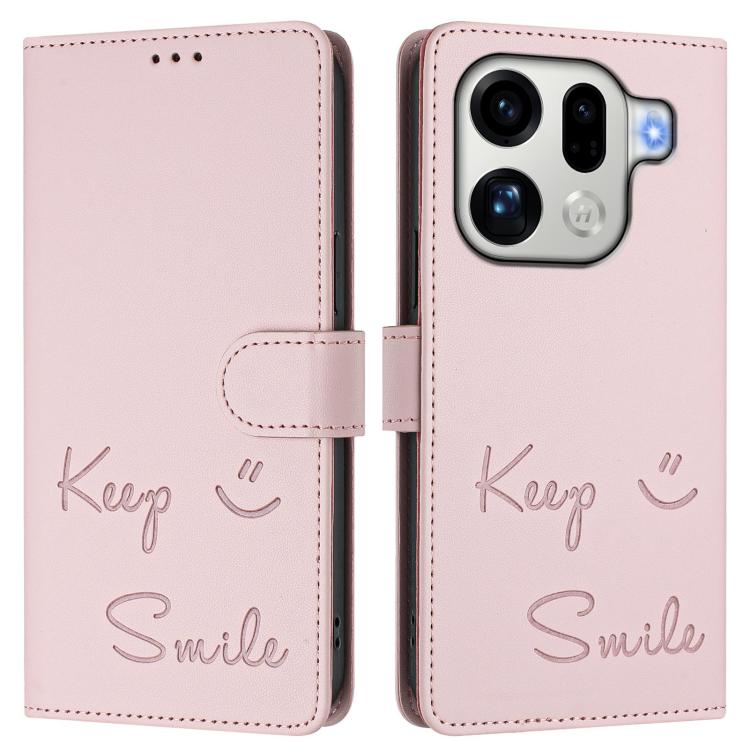 For OPPO Find X9 Pro Smile Embossing RFID Leather Phone Case