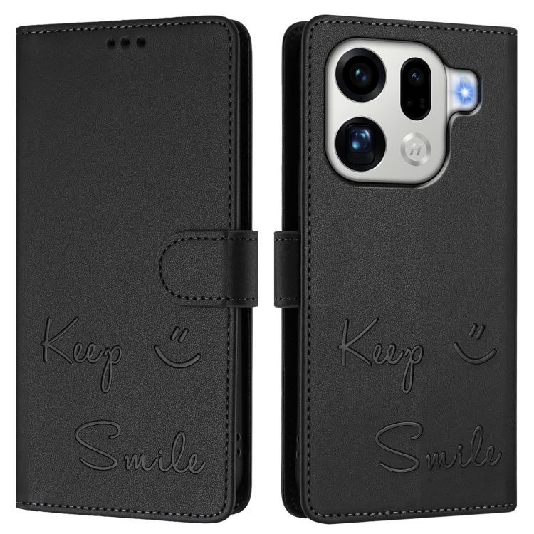 For OPPO Find X9 Pro Smile Embossing RFID Leather Phone Case
