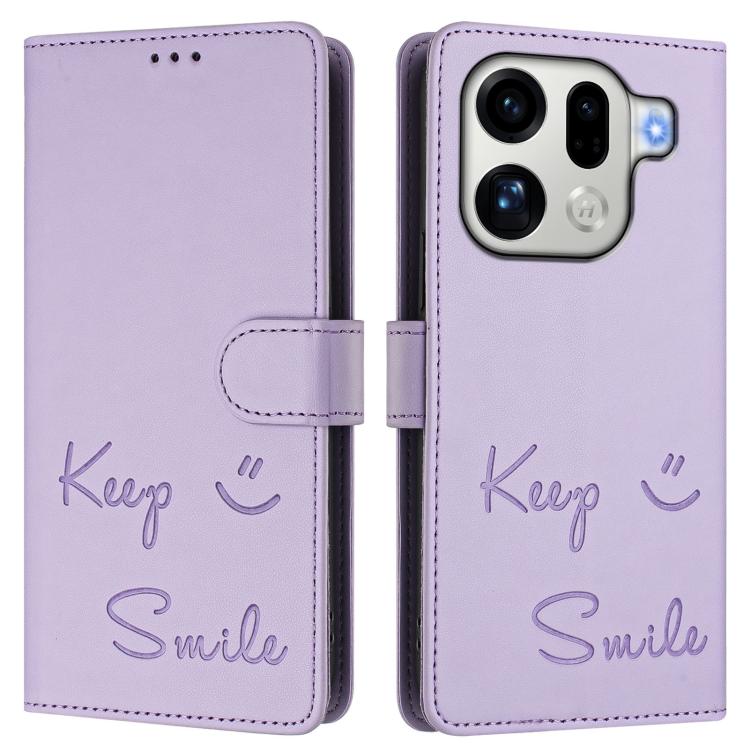 For OPPO Find X9 Pro Smile Embossing RFID Leather Phone Case