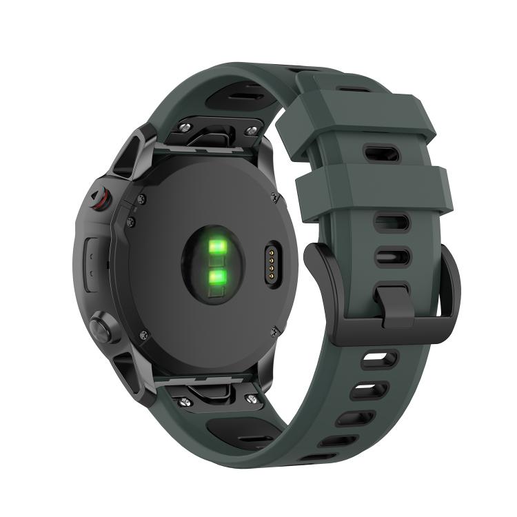 For Garmin QuickFit 22mm Kalebol Two-color Silicone Watch Band