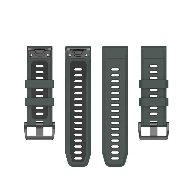 For Garmin QuickFit 22mm Kalebol Two-color Silicone Watch Band