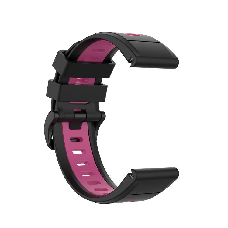 For Garmin QuickFit 22mm Kalebol Two-color Silicone Watch Band