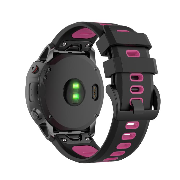 For Garmin QuickFit 20mm Kalebol Two-color Silicone Watch Band