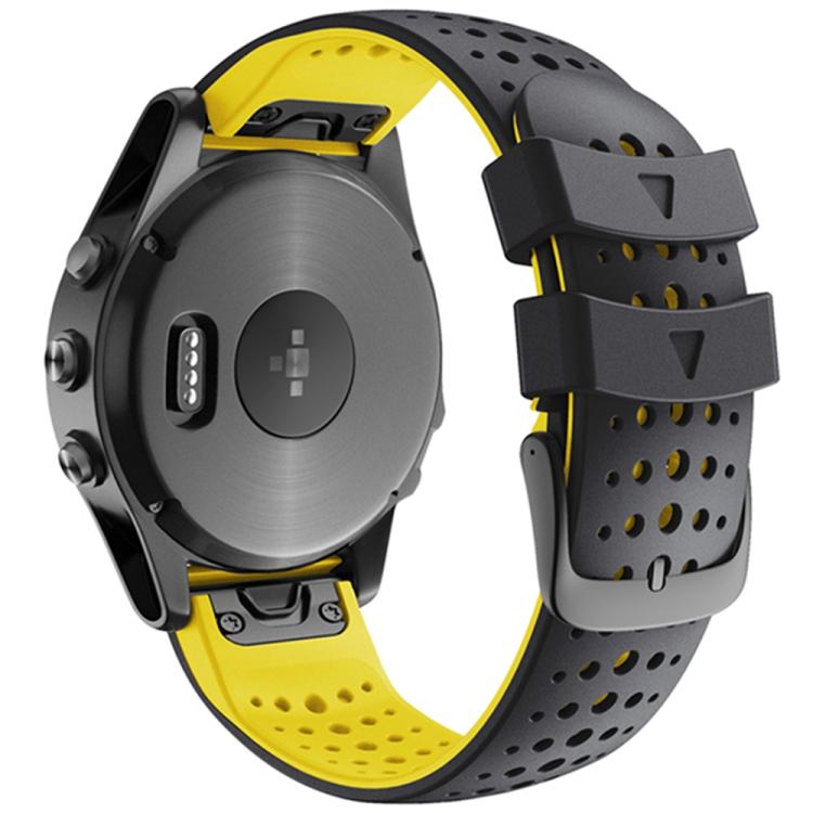 For Garmin QuickFit 22mm Kalebol Breathable Two-color Silicone Watch Band