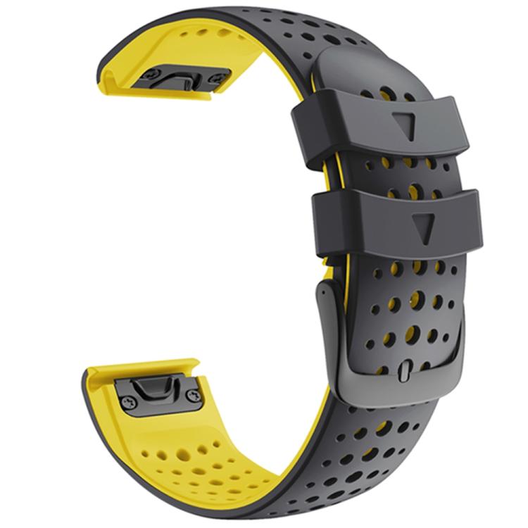 For Garmin QuickFit 22mm Kalebol Breathable Two-color Silicone Watch Band
