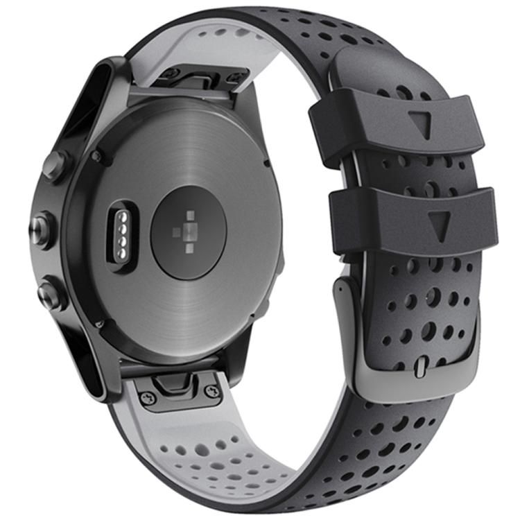 For Garmin QuickFit 22mm Kalebol Breathable Two-color Silicone Watch Band