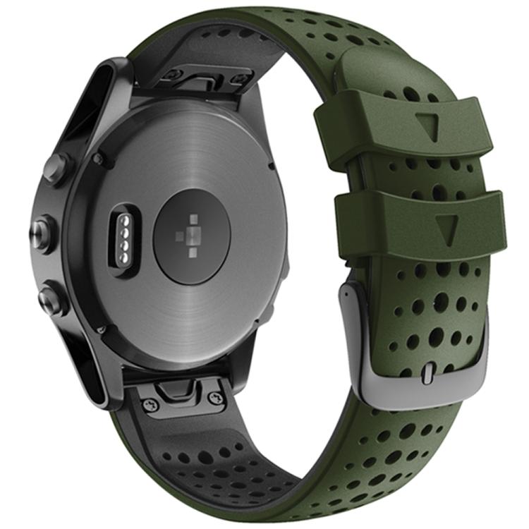 For Garmin QuickFit 22mm Kalebol Breathable Two-color Silicone Watch Band