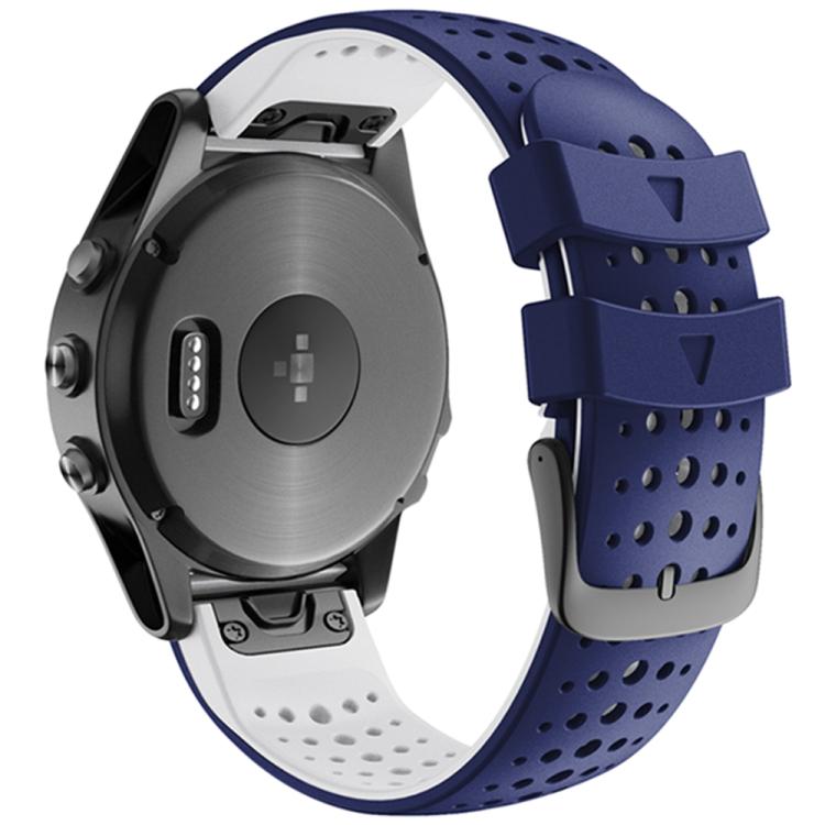 For Garmin QuickFit 22mm Kalebol Breathable Two-color Silicone Watch Band
