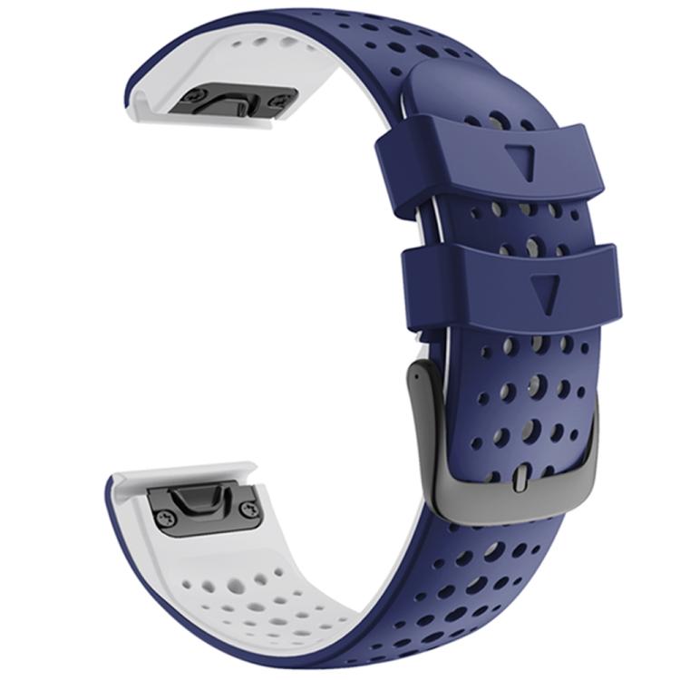 For Garmin QuickFit 22mm Kalebol Breathable Two-color Silicone Watch Band