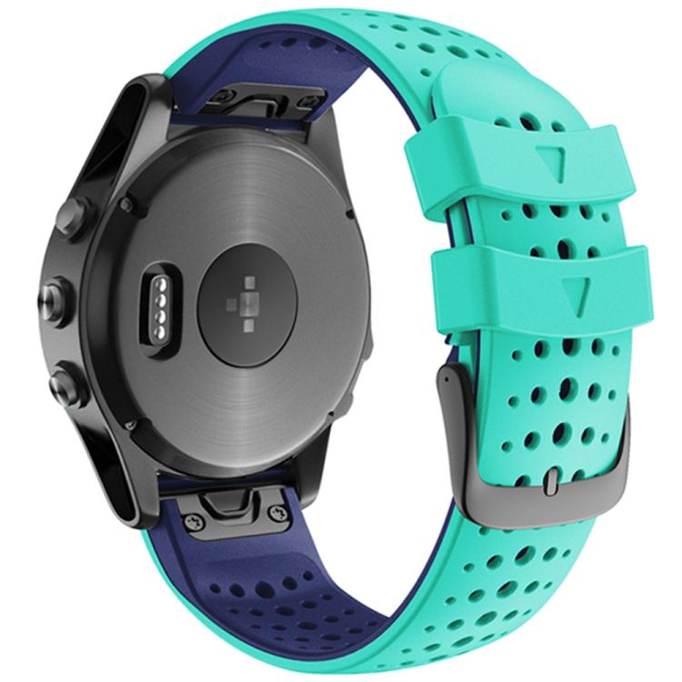 For Garmin QuickFit 22mm Kalebol Breathable Two-color Silicone Watch Band