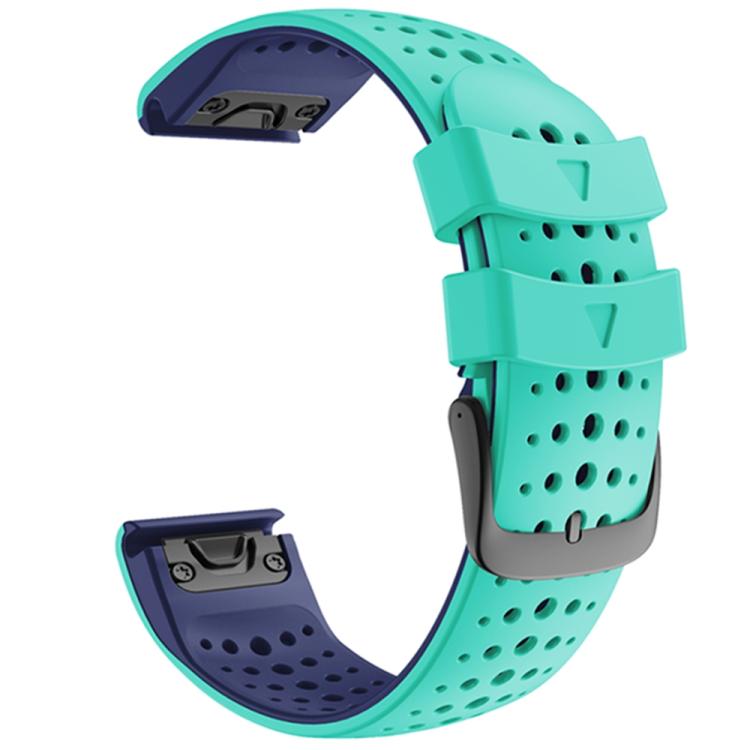 For Garmin QuickFit 22mm Kalebol Breathable Two-color Silicone Watch Band