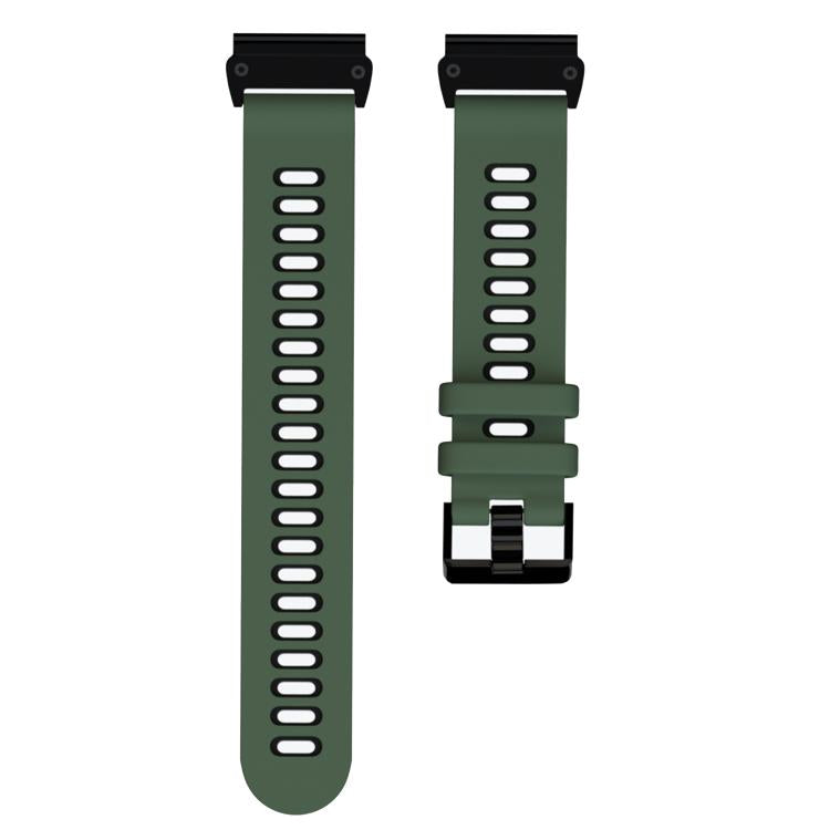 For Garmin QuickFit 22mm Kalebol Two-layer Silicone Watch Band