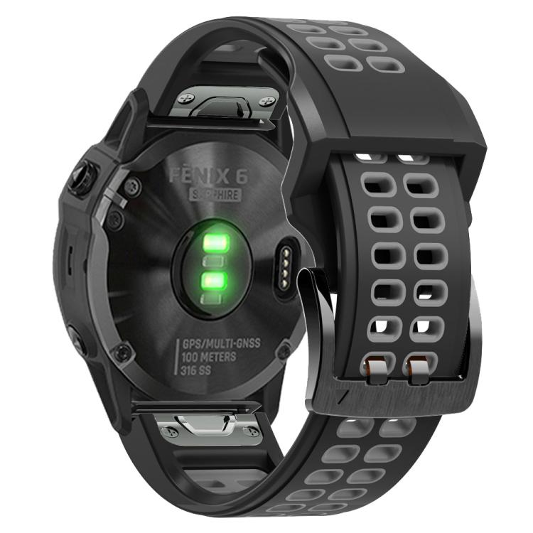 For Garmin QuickFit 22mm Kalebol Tow Row Holes Silicone Watch Band