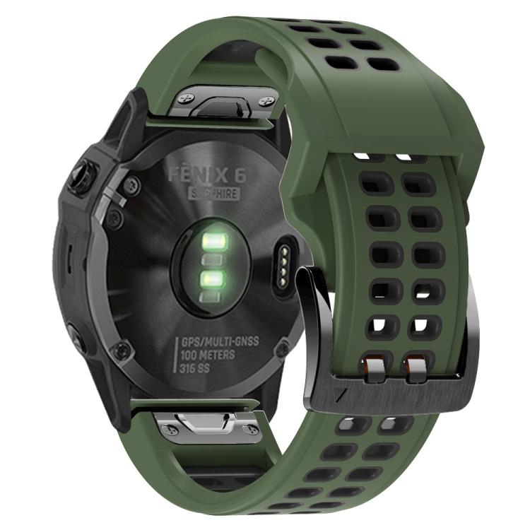 For Garmin QuickFit 22mm Kalebol Tow Row Holes Silicone Watch Band