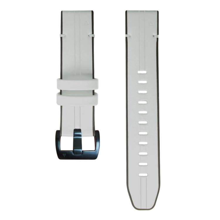 For Garmin QuickFit 22mm Kalebol Quick Release Silicone Leather Watch Band