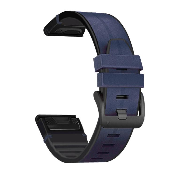For Garmin QuickFit 26mm Kalebol Quick Release Silicone Leather Watch Band