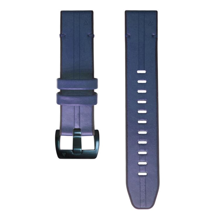For Garmin QuickFit 26mm Kalebol Quick Release Silicone Leather Watch Band