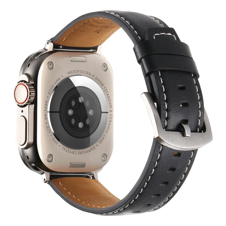 For Apple Watch 42mm / 41mm / 40mm / 38mm Kalebol Plain Genuine Leather Watch Band