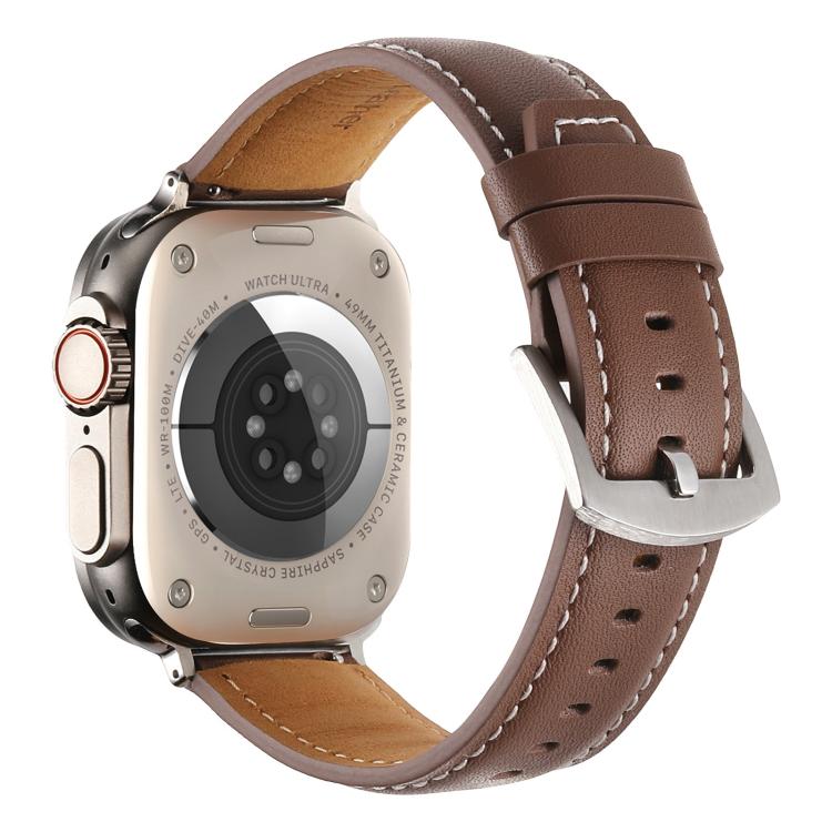 For Apple Watch 42mm / 41mm / 40mm / 38mm Kalebol Plain Genuine Leather Watch Band