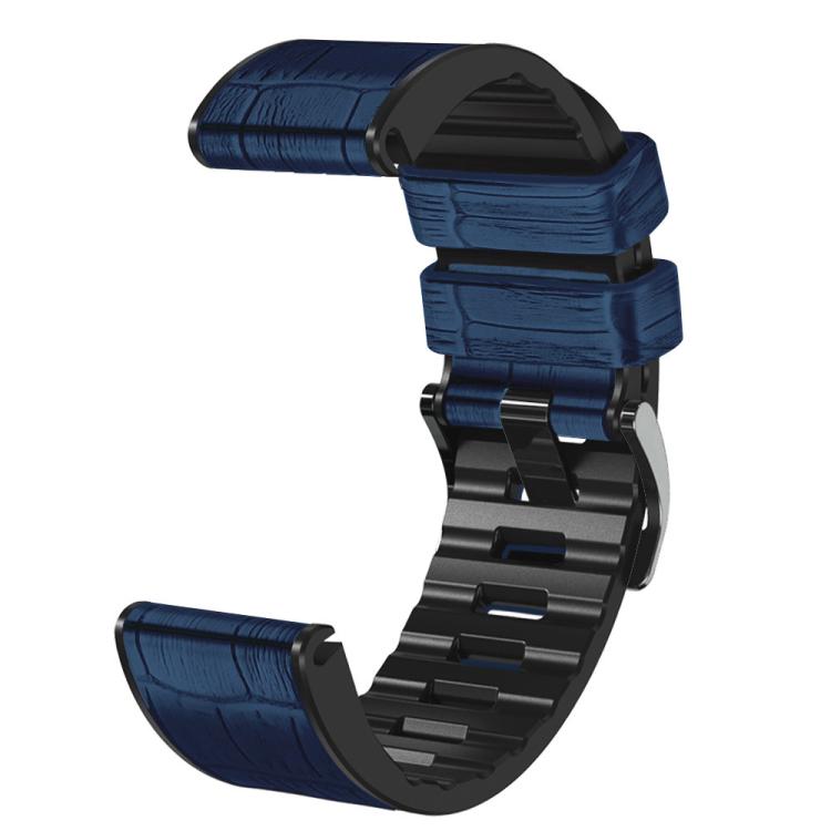 For Garmin QuickFit 26mm Kalebol Crocodile Texture Silicone Leather Watch Band