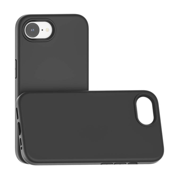 For iPhone 17e / 16e Rubber Oil Surface Solid Color Phone Case - Black