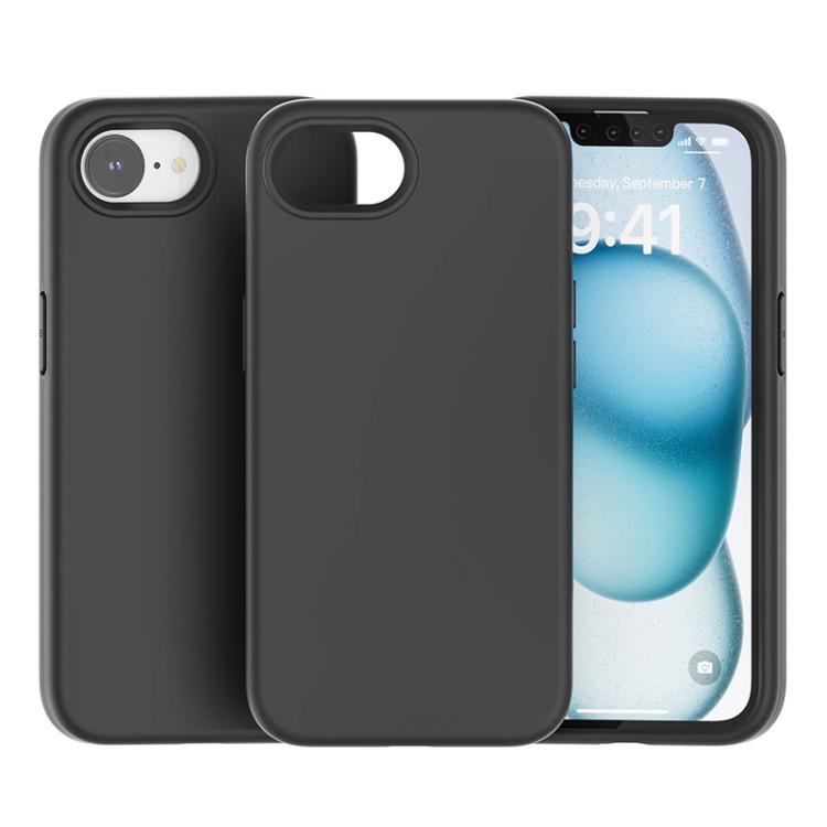 For iPhone 17e / 16e Rubber Oil Surface Solid Color Phone Case - Black