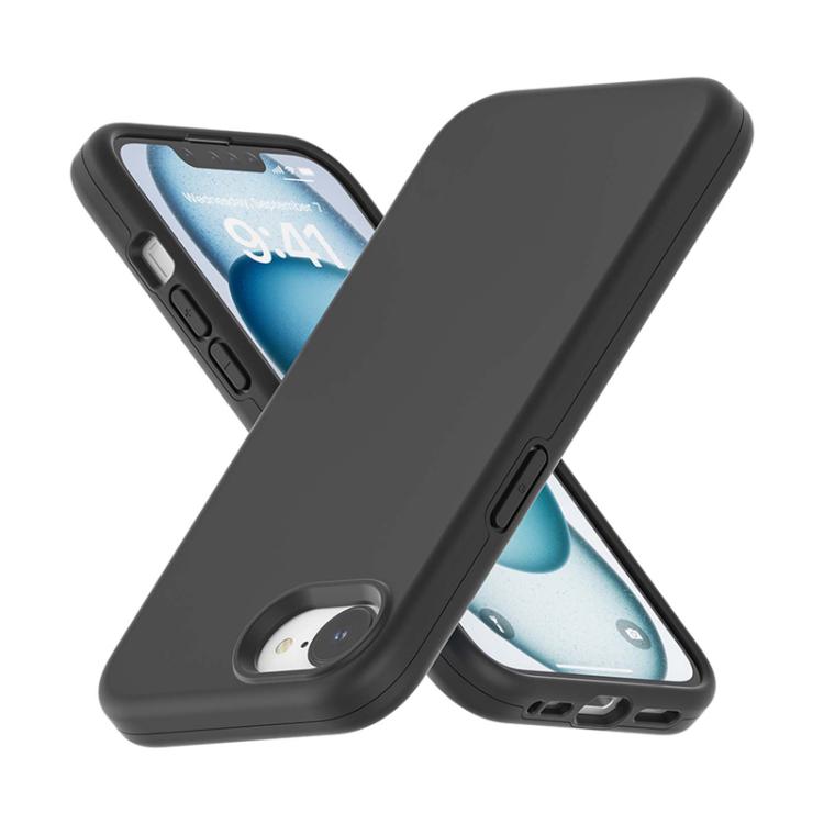 For iPhone 17e / 16e Rubber Oil Surface Solid Color Phone Case - Black