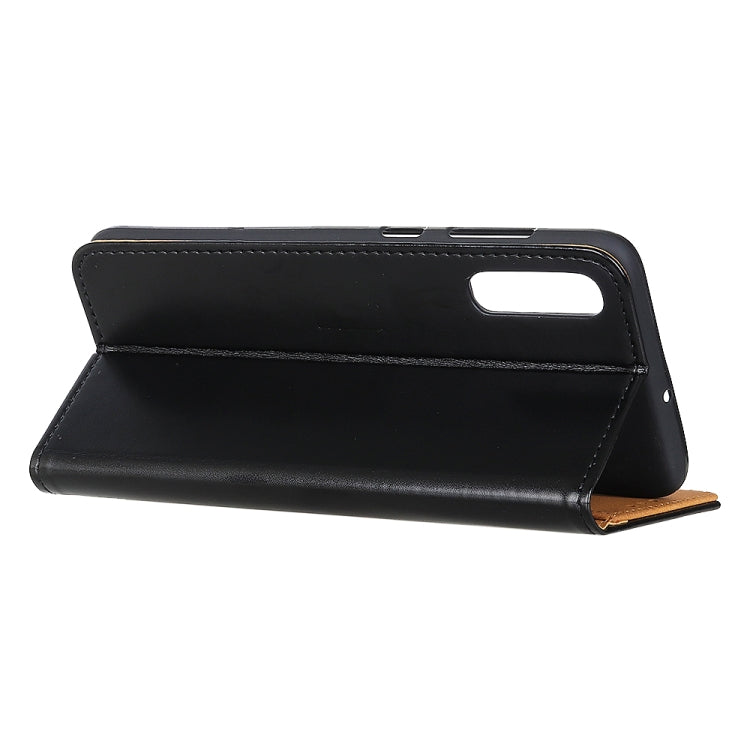 For Sony Xperia 5 II 3-Color Pearl Texture Magnetic Buckle Horizontal Flip PU Leather Case with Card Slots & Wallet & Holder