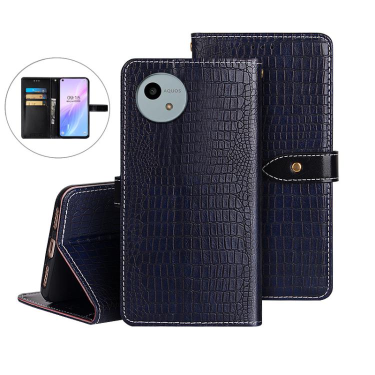For Sharp Aquos wish4 idewei Crocodile Texture Leather Phone Case
