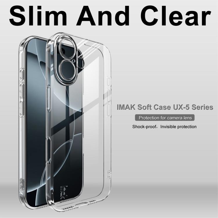 For iPhone 17 imak UX-5 Series Super Slim Transparent Shockproof TPU Protective Case - Transparent