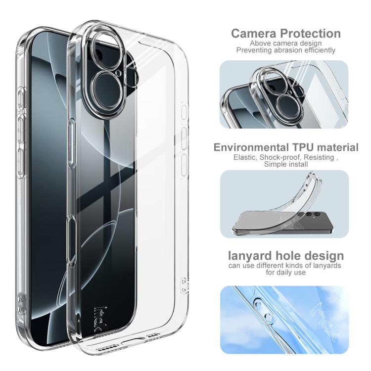 For iPhone 17 imak UX-5 Series Super Slim Transparent Shockproof TPU Protective Case - Transparent