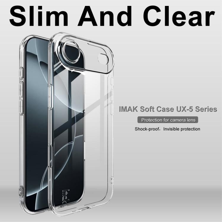 For iPhone Air imak UX-5 Series Super Slim Transparent Shockproof TPU Protective Case - Transparent