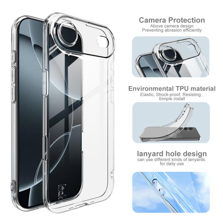 For iPhone Air imak UX-5 Series Super Slim Transparent Shockproof TPU Protective Case - Transparent