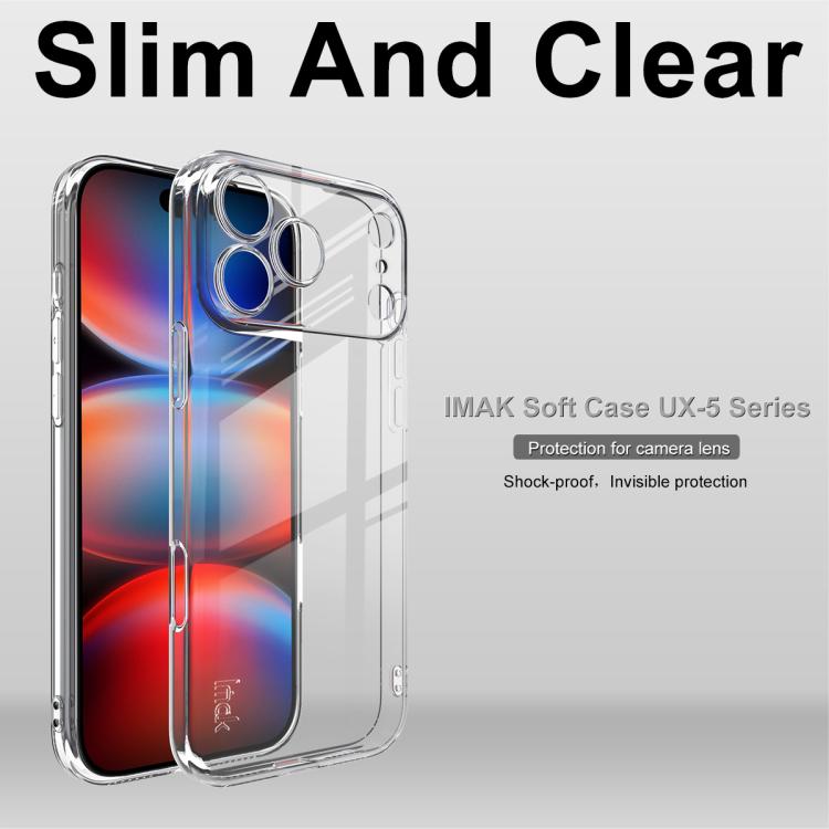 For iPhone 17 Pro Max imak UX-5 Series Super Slim Transparent Shockproof TPU Protective Case - Transparent
