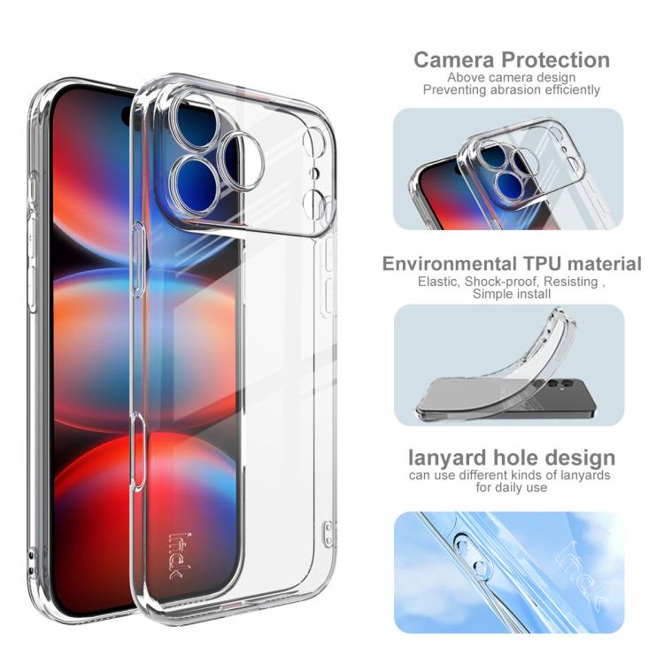 For iPhone 17 Pro Max imak UX-5 Series Super Slim Transparent Shockproof TPU Protective Case - Transparent
