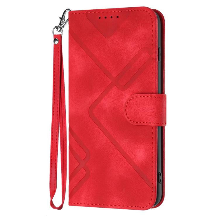 For Xiaomi 17 Pro Line Pattern Skin Feel Leather Phone Case