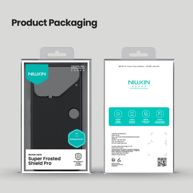 For Nothing Phone 3 NILLKIN Frosted Shield Pro PC + TPU Phone Case - Black
