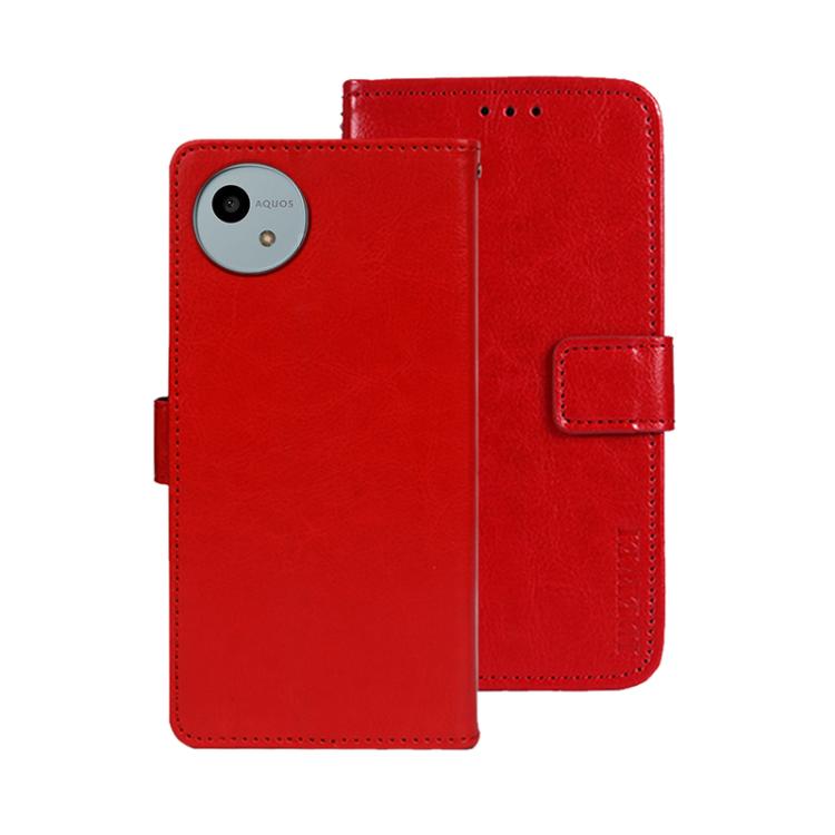 For Sharp Aquos wish4 idewei Crazy Horse Texture Leather Phone Case