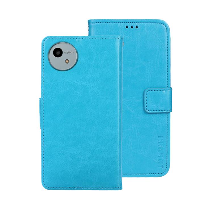For Sharp Aquos wish4 idewei Crazy Horse Texture Leather Phone Case